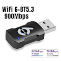 Miniatyrbilde 2 av 5: USB WiFi Adapter 900Mbps Bluetooth 5.3 Trådløs Dual Band 2.4G/5GHz WiFi USB Dongle Wlan Mottaker fo