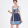 Pikkukuva 2 / 4: Perinteinen Dirndl Oktoberfest -asu Beerfest Pubien ruudullinen mekko Esiliina Cosplay Carnival Halloween -juhlamekko Red M