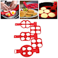 Miniatyrbillede 4 af 5: Pancake Form Maker 4 Huller Non-stick Silikone Hjerte Pentagram Formet Æggering Bage Tilbehør Kaesi