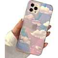 Miniatyrbild 1 av 5: Ubiuo Skal Designat för iPhone 12 Pro Max 6.7 Tum 2020, Kvinnor Klart Färgglatt Moln Estetiskt Färg Himmels Sött Slimmat Mjukt TPU Stötsäkert Stötfångarskydd