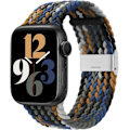 Miniatyrbilde 1 av 5: Kompatibel med Apple Watch-reimer 42mm 44mm, iWatch-reimer for kvinner og menn, justerbar flettet Solo Loop med spenne, vevde elastiske sportreimer for iWatch