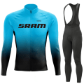Pikkukuva 1 / 5: SRAM Pro Autumn Cycling Jersey Set Polkupyörän Urheilupuku MTB-univormu Ropa Ciclismo Maantiepyörävaatteet Bicicleta Pitkät ruokalaput housut Auburn S