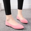 Miniatyrbilde 3 av 5: Enkeltsko med spiss hode flate lette dame flate sko for kvinner rose red 40
