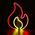 Miniatyrbilde 1 av 5: Flamme neonskilt, rød og gul flamme neon med av/på-bryter, flamme lysskilt