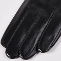 Miniatyrbilde 4 av 4: Evago ekte geiteskinnhansker for menn - herrehansker Varm plysjfôret vinterberøringsskjerm svart og brun BLACK M