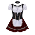 Miniatyrbilde 2 av 5: Rask levering 2023 Beste Oktoberfest-kostyme for kvinner Tysk bayersk Dirndl Ølpike Fancy Dress S - 4xl Grenn White M