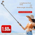 Miniatyrbillede 5 af 5: P185 Aluminiumlegering 1,6 m Håndholdt Stabilisator Gulv Teleskopstang Quadrupod Mobiltelefon Bluetooth Selfie Stick-b