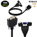 5 Gbps hastighet USB 3.0 datakabel med festeskruer, USB B hunn til mikro B hann adapterkabel.