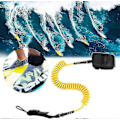 Miniatyrbillede 1 af 5: Surfboard Leash, 10ft Tpu Paddle Board Ankelstrop Coiled Bodyboard Leash Stand Up Paddle Board Fjeder Ben Fod Reb