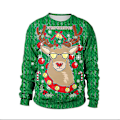 Miniatyrbild 1 av 2: Jul Xmas Män Dam Sweatshirt 3d Print Vinter Pullover Jumper Toppar F Style M