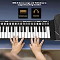 Miniatyrbillede 5 af 5: Bærbart elektronisk keyboard 49 tangenter Rul-op klaver til begyndere og børn Sort