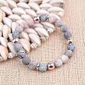 Miniatyrbillede 2 af 5: 2 stk. Elastiske Naturlige Agater Lava Sten Par Distance Armbånd Aromaterapi Æteriske Olier Diffuser Unisex Armbånd