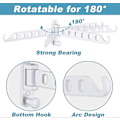 Miniatyrbild 3 av 5: Nya Modeller Vikbar Betjäntkrok, Robust Upphängning, Vikbar 180-rotation, Solid Aluminium (2-pack, Vit)