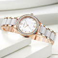 Miniatyrbillede 3 af 5: Dame Keramiske Armbåndsure Mode Luksus Quartz 3ATM Vandafvisende Rustfrit Stål Armbåndsur (Guld)