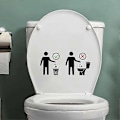 Pikkukuva 1 / 5: WC-istuimen tarra, jossa on lainauksia, varoitustekstejä, irrotettavia vedenpitäviä tarroja kylpyhuoneen WC-istuimen sisustukseen (musta)