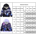 Miniatyrbilde 4 av 4: Onsdag Addams Printed hette Langermet jakke Glidelås Casual Jacket Purple 6-7 Years