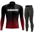 Pikkukuva 1 / 5: SRAM Pro Autumn Cycling Jersey Set Polkupyörän Urheilupuku MTB-univormu Ropa Ciclismo Maantiepyörävaatteet Bicicleta Pitkät ruokalaput housut Beige XS