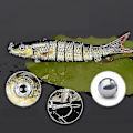 Miniatyrbild 2 av 4: Robotfiskedrag Elektrisk Wobbler För Gädda Elektronisk Multi-Ledad Bete 9 Segment Auto Simmande Swimbait -X