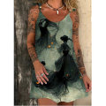 Miniatyrbillede 1 af 2: Kvinder Sommer Slim Sleeveless Scoop Neck A-line Flare Sun Kjoler style 6 M