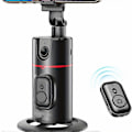 Miniatyrbild 2 av 4: Automatisk spårande telefonhållare med dubbel fyllnadslampa, bärbar allt-i-ett smart selfiestick 360° rotation snabb ansikts- och objektspårning