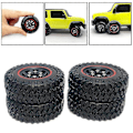 Pikkukuva 5 / 5: 4kpl 1/16 Kumirenkaat Xmykc01cm Jimny Rc Harrasteauto Maastoauton DIY Lisävarusteosat - Punainen