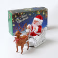 Miniatyrbillede 3 af 5: Deer Pulling Cart Musik Elektrisk Julemand Børnelegetøj Julegaver Desktop Julepynt Julepynt