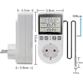 Miniatyrbillede 2 af 5: Ketotek 230 V Temperaturregulator Stikkontakt med Sensor, Digital Termostat Stikkontakt med Timer, Stikkontakt Termostat Timing Switch til Drivhuse, Akvarier, H