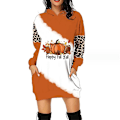 Miniatyrbillede 1 af 2: Halloween Mode Hættetrøjer Minikjole Til Kvinder Halloween Hocus Pocus Kostume Efterår Langærmet Hættekjole style 7 2XL