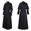 Pikkukuva 3 / 5: Yksivärinen Priest-asu Priestin keskiaikainen retrocosplay-asu ristikaulakorulla (musta) black m