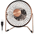 Miniatyrbild 1 av 5: UBIUO 6 tums USB-bordsfläkt, [ Liten Tyst Kraftfull Metallfläkt ] USB-driven Portabel Fläkt, Starkt Luftflöde & 360° Rotation Personlig Bordskylningsfläkt med 2