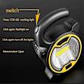 Miniatyrbillede 3 af 3: Campinglampe, Multifunktionel Campinglampe med Lommelygtefunktion Led Campinglampe Cob Arbejdslampe Bærbar Batteritype, Gul QYRoadWolf