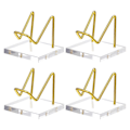 Miniatyrbilde 1 av 5: 4 stk. Akryl Displaystativ med Gull Metallarmer Display Sokkel med Akrylbase Dekorativt Gull