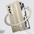 Miniatyrbilde 3 av 5: for Samsung Galaxy Z Fold 5 Hengselbeskyttelse, Innebygd Skjermbeskytter Støtte Plating PC Allsidig Deksel for Z Fold 5 (2023)