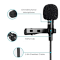 Miniatyrbild 4 av 5: Bärbar 3.5mm Lavalier Clip-on Mikrofon USB Kondensatormikrofon 1.5m Trådbunden Extern Typ C-kontakt Mini Mikrofon För Telefon PC Laptop