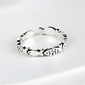 Miniatyrbillede 3 af 5: Sølv Dame Forlovelsesring Bryllup Par Kreativt Design Justerbar Sød Fiske Smykker
