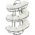 Miniatyrbilde 1 av 4: Kryc- Egg Dispenser Spiral Oppbevaring, Metall Jern Spiral Egg Rack Egg Kjøkken Display Stativ, For 24 Egg (svart)