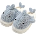 Miniatyrbillede 1 af 5: Soft Plys Whale Shark Fuzzy Hjemmesko 1,6'' Forhøjende såler til kvinder Mænd, vinter imiteret pels Sødt dyrepar Matchende hjemmesko Blue EUR38-39