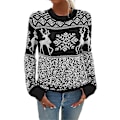 Miniatyrbillede 1 af 5: Skjorter & Toppe Dame Sweater Jul Langærmet Juletrøjer Rund Hals Jumpere No3174