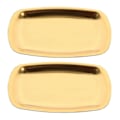 Miniatyrbillede 1 af 2: 2 stk. Ovalformede Fade i Rustfrit Stål - Frugtfade, Opbevaringsfade, Sushifade (Guld)