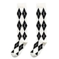 Miniatyrbillede 1 af 5: Dame Efterår Bomuld Knæhøje Strømper Japansk Preppy Stil Vintage Kontrastfarve Argyle Plaid Print Studenterstrømper