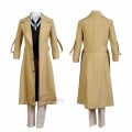 Miniatyrbillede 1 af 5: 5 stk Anime Bungo Herreløse hunde Dazai Osamu Halloween Carnival Cosplay Kostume Outfit Windbreaker Coat Uniform Suits Til Kvinder Mænd Fuld Sæt Med Accessori S