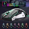 Miniatyrbilde 2 av 5: USB Datamus med Ledning, Opplyst Bærbar Datamus med RGB 7 Farger Pustelys (M738)