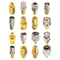 Miniatyrbillede 1 af 5: 16 Type SMA-stik SMA-adapterkits SMA til MCX/TV/F/N/BNC/UHF/RP-SMA Lige Type Nikkel Guld P