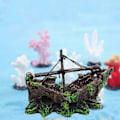 Miniatyrbillede 3 af 3: Pirat Skib Akvarium Landskabspleje Dekoration Ornamenter Simulation Skib Resin Skibsvrag Lille Net Båd (ShiKai)