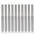 Miniatyrbillede 1 af 5: 10 stk. 2 Fløjte CNC Router Bits 3,175 mm Lige Spor Wolfram Stål Fræser til Træ Plast