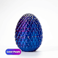 Miniatyrbilde 3 av 5: 3D-printet drage i egg, fullt artikulert krystall-drage med drageegg, hjemmekontor dekor skrivebordsleker,