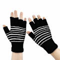 Miniatyrbillede 2 af 5: Winter Working Usb Opvarmede Handsker Thermal Hand Warmer Handsker Fuld & Half Finger Striped