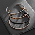 Miniatyrbilde 4 av 4: 4 stk/sett Enkelt rustfritt stål Mote Polert Design C Form 6mm Åpent Armbånd for Menn og Kvinner Unisex Mote Punk Speilarmbånd