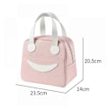 Miniatyrbilde 2 av 5: Mike Lunsjpose for kvinner, stor isolert boks, gjenbrukbar totebag med preppy-design, lunsjbag for jobb, skole, piknik, reise, rosa