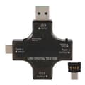 2-i-1 USB-C-tester med färgskärm, LCD-digital multimeter, USB-C-spänning, ström, voltmeter, amper
